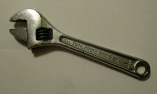 Vintage Small 4 " Proto 704 - L Clik Stop Adjustable Wrench - Made In U.  S.  A.
