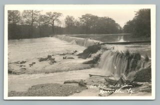 Old Mill Dam Kerrville Texas Rppc Guadalupe River Antique Photo Postcard 1930s