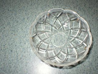 1 Vtg 4 " Crystal Glass Bobeche Canopy 5 Pin Hole Wires For Prism 