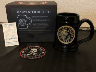 Death Wish Coffee Rare Halloween Harvester Of Souls Grim Reaper Mug Bundle
