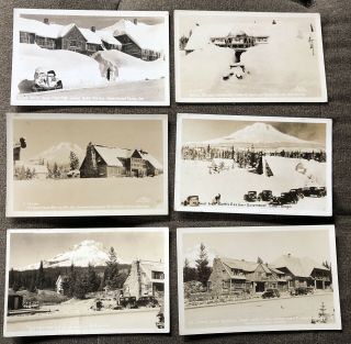 Six (6) Battle Axe Inn Postcards Government Camp Mt Hood Oregon