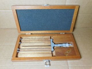 Vintage Brown And Sharpe No.  608 Machinist Depth Micrometer Partial Set