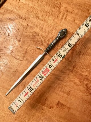 Vintage Letter Opener F & B Sterling Silver Handle Sword Dagger Blade
