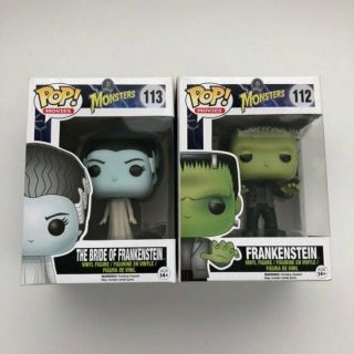 Funko Pop Universal Monsters Frankenstein 112 Bride Of Frankenstein 113