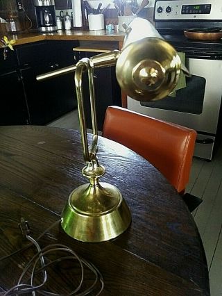 Vintage Underwriter Laboratories Portable Brass Piano Desk Lamp 2