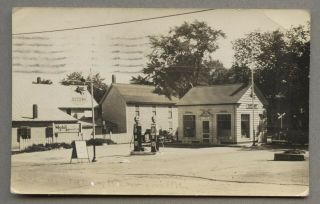 Vintage 1938 Rppc Socony Gas Station Richmond Me Real Photo Postcard