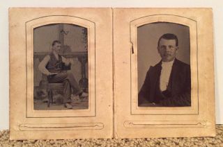 Antique Family Photo Album With 10 Tintypes Some Id’d