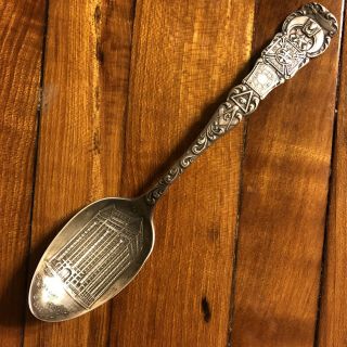 1901 Antique Chicago Masons Temple Shriners Sterling Silver Spoon “ruth 3 - 15 - 01”