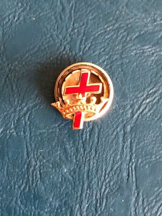 Vintage 14k Gold Masonic Knights Templar Pin