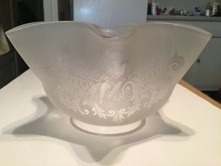 Vintage “angels And Demons”frosted And Clear Lamp Shade “very Rare And Unique”