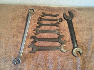8 Vintage/antique Open & Boxed End & Off Set Wrenches