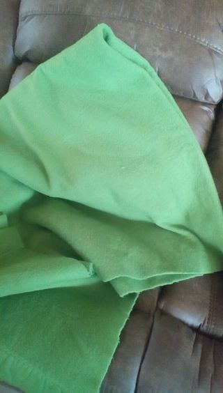 Vintage Apple Green Fieldcrest Twin Size 100 Acrylic Loomwoven Blanket