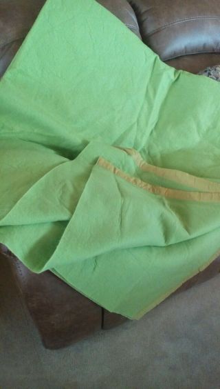 Vintage Lime Green Full Size 100 Acrylic Fiberwoven Blanket