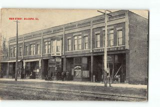 Gillespie Illinois Il Postcard 1908 Main Street