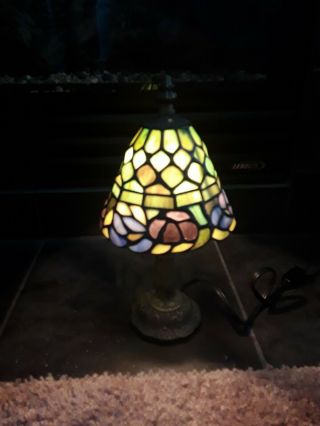 Small Tiffany Style Desk Lamp Stained Glass