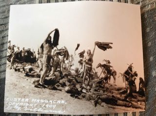 “custers Massacre” - 8x10 - Sepia Print - Battle Of Little Big Horn