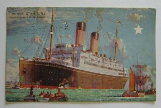 1920s Steamship Postcard Of Twin - Screw Ss Albertic White Star Line