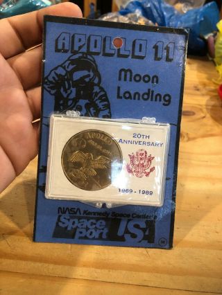 Vtg Nasa Kennedy Space Apollo 11 Moon Landing 20th Anniversary Coin 69 - 89