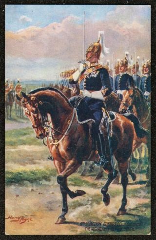 Ww1 Harry Payne Tucks 8890 Postcard 6th Dragoon Guards Regiment In Review Order