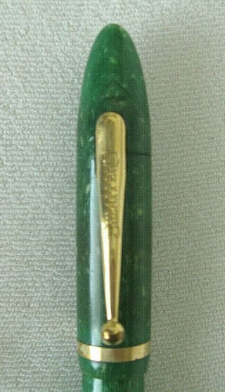 Sheaffer J5 - 30TC Fountain Pen / Jade Green Radite / 14kt nib / 1930s 5