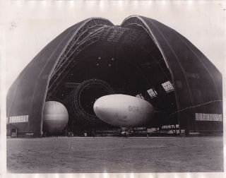 Dirigibles In Goodyear - Zeppelin Dock Akron Ohio Rare Vintage 1930 Press Photo