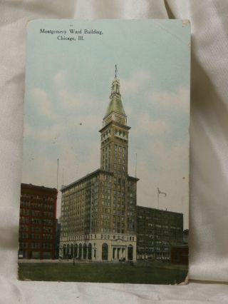 Postcard Montgomery Ward Building Chicago Ill Vintage Panoramic 1909