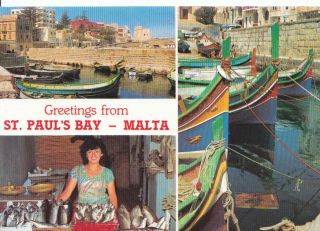 Malta Postcard - Greetings From St Paul 