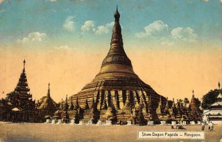 Burma Myanmar Shwe Dagon Pagoda - Rangoon Postcard