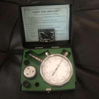 Vintage Hasler Speed Indicator With Case Gauge Machinist