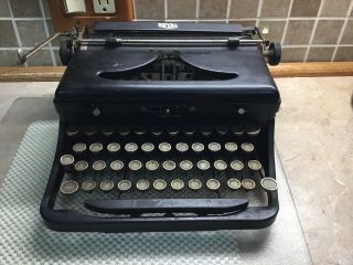 Antique Royal Typewriter Model O With Glass Keys Needs Cleaning,