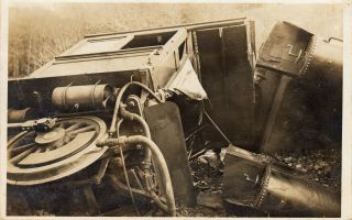 Wilmington,  Vt Rppc Engine In A Bad Train Wreck 1909