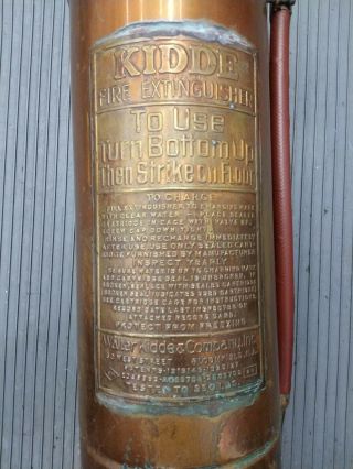 Vintage Copper & Brass Fire Extinguisher Walter & Kidde Company Inc.