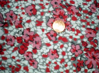 Floral Vtg Feedsack Quilt Doll Clothes Sewing Craft Fabric Pink Red Gray White