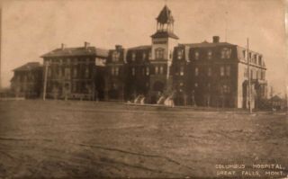 Columbus Hospital 1900s Litho Postcard Great Falls Montana Unposted