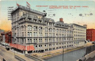 E94/ Cincinnati Ohio Postcard Canal 1912 Miami Canal Alms & Doepke 22