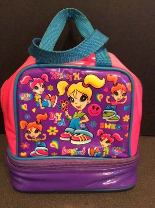 Vtg Lisa Frank Lunch Tote Milleny M Insulated Lunch Box 2 Zipper Compartments