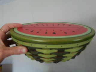 Longaberger Watermelon Collectors Club Basket W/lid 10.  5 " X 7 "