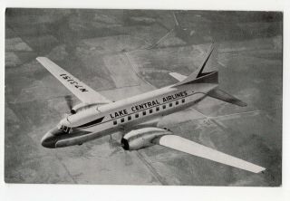 Lake Central Airlines Convair Cv - 340 Aircraft 1960 - 67 Advertising Postcard