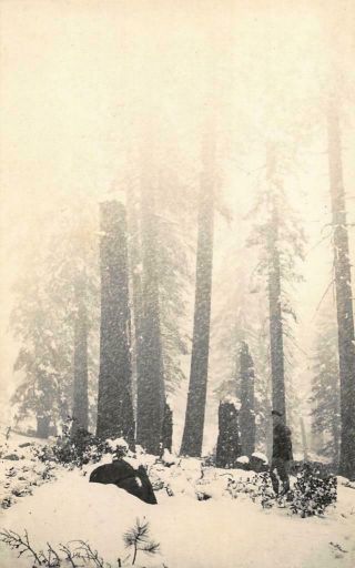 1914 Big Creek Rppc Camp 7 Snow Storm Fresno Co Socal Edison California