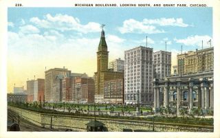 Grant Park And Michigan Blvd Looking South Chicago Illinois Il 1920s