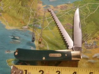 Vtg Schrade U.  S.  A.  Buzzsaw D.  U.  97ot Trapper Knife W/ Tweezers & Field Pick