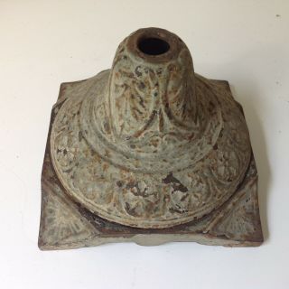 Antique Ornate Cast Iron Stand Oil Lamp Base
