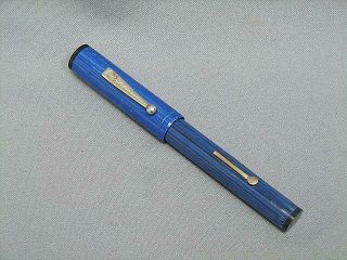 57.  Vintage Wearever Flat Top Blue Fountain Pen With 14k Nib