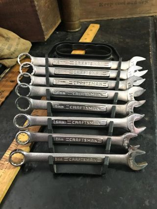 8 Pc Craftsman Usa Metric Combination Wrench Set 13 - 19mm