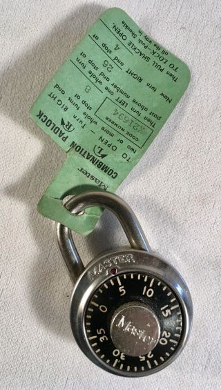 Vintage School Locker Master Lock Co Milwaukee Combination Padlock W Tag Code