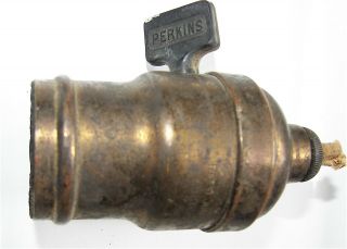Antique Perkins 1899 Fat Boy Paddle Switch Lamp Socket Light Part