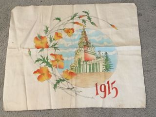 1915 San Francisco Ppie Pillow Cloth Calif Poppy,  Building