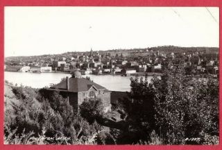 Houghton Michigan Rppc Viewed From Hancock Keweenaw Copper Country 1939 - 50
