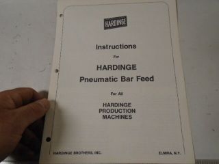 Machinist Tools Lathe Mill Hardinge Pneumatic Bar Feed Instructions