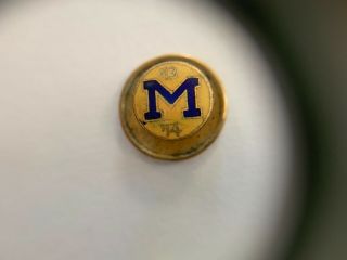 Vintage University Of Michigan Enamel Pin Tie Tack 1973 - 1974